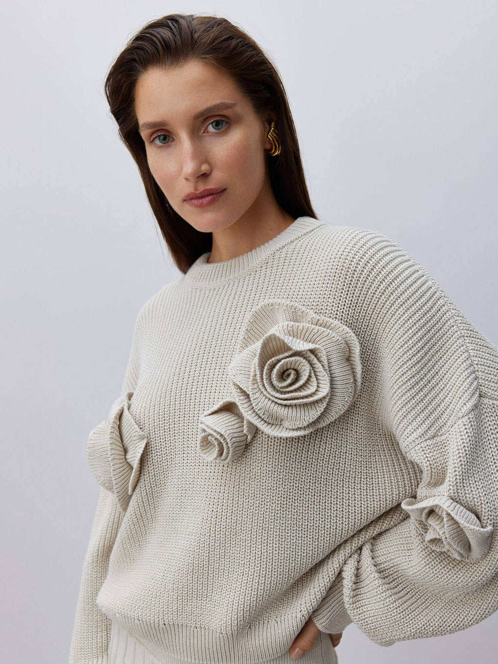 Rosette Knit Sweater