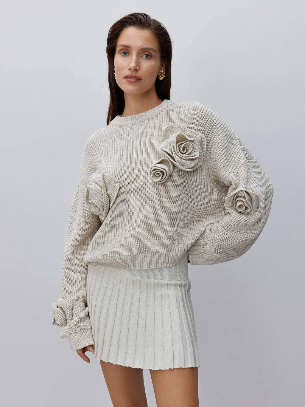 Rosette Knit Sweater