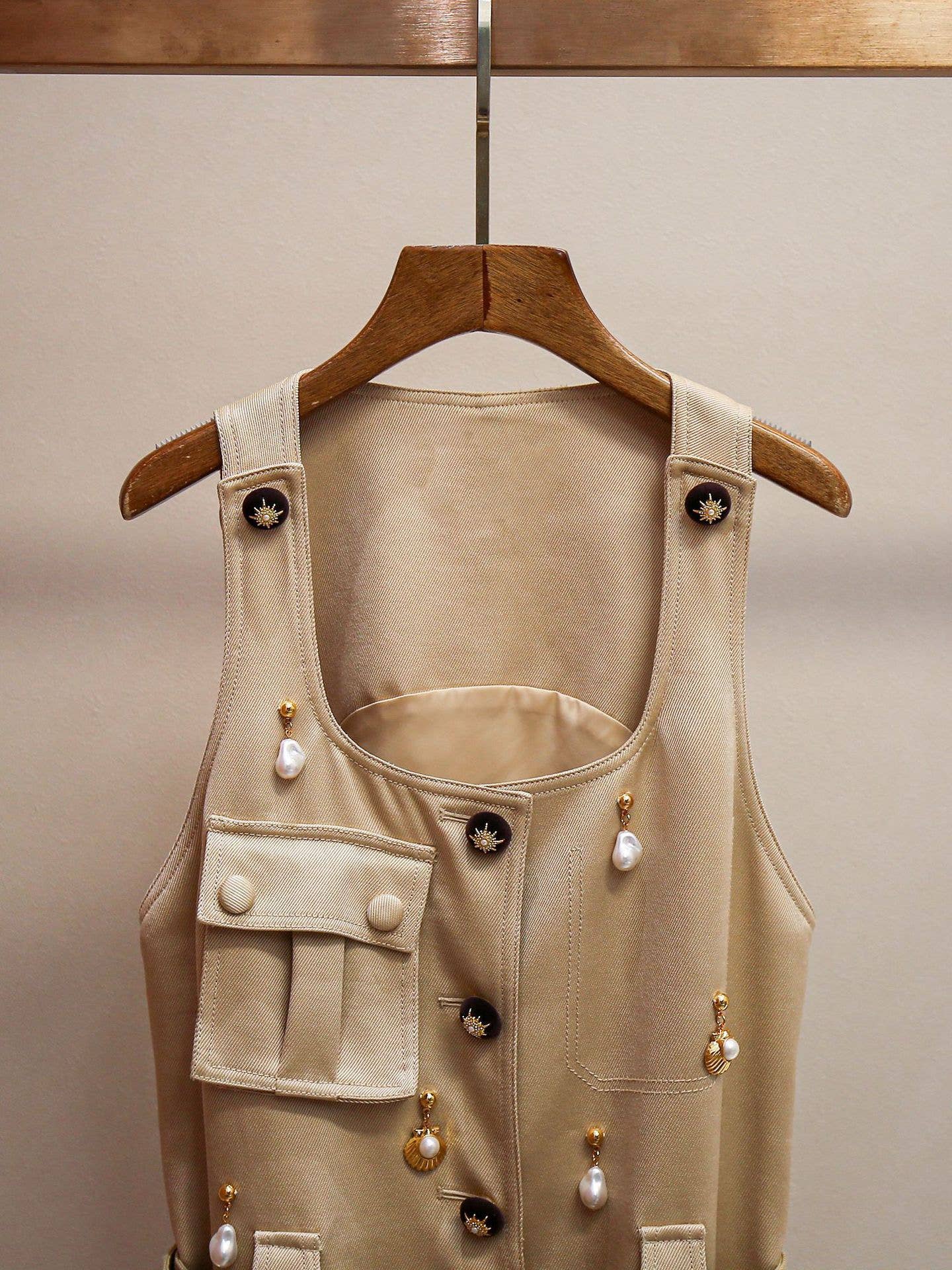 Pendant Detail Sleeveless Mini Dress