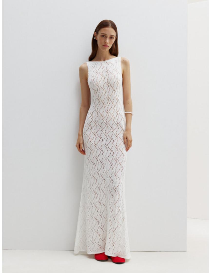 Openwork Sleeveless Maxi Dress