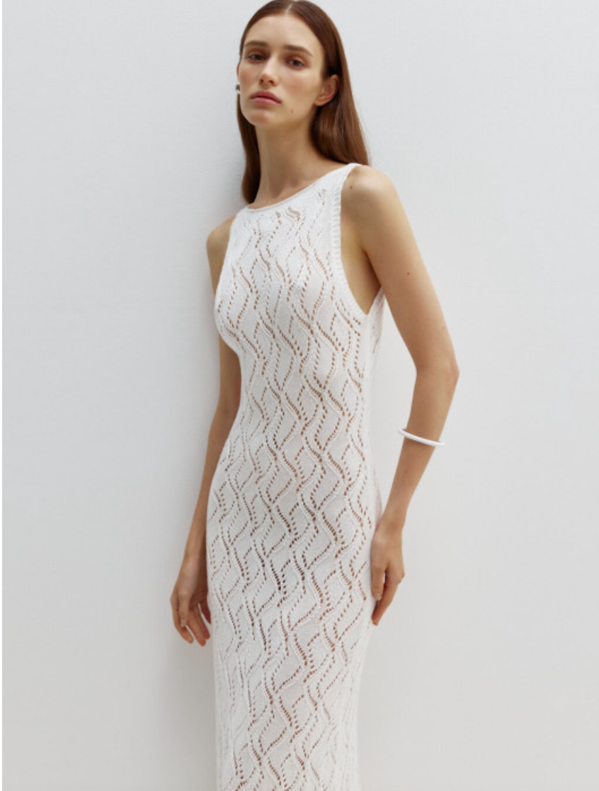 Openwork Sleeveless Maxi Dress