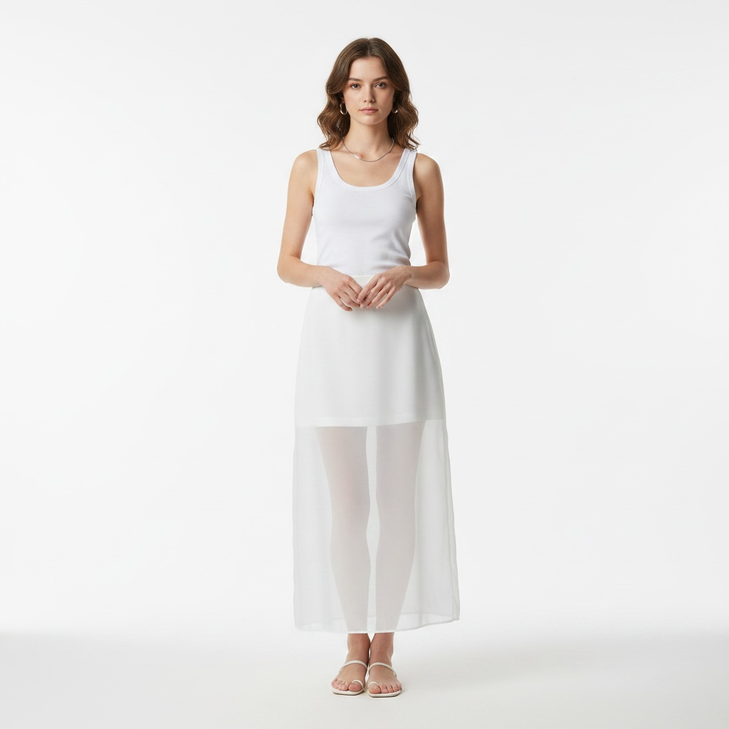 High Waist Sheer Maxi Skirt