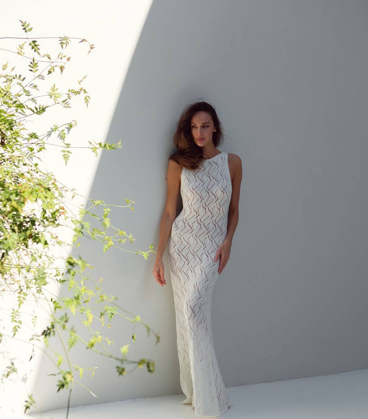Openwork Sleeveless Maxi Dress