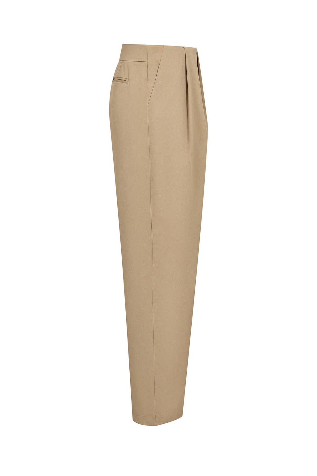 Woven Asymmetrical Pleated Pants with  Belt