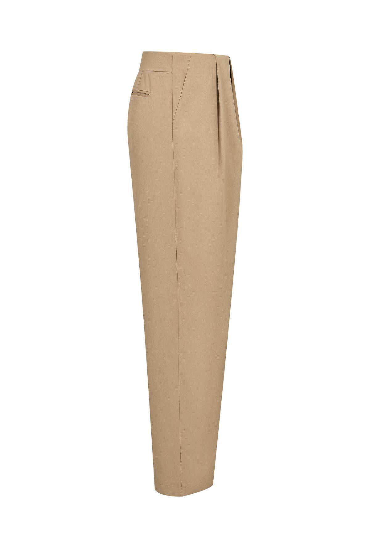 Woven Asymmetrical Pleated Pants with  Belt